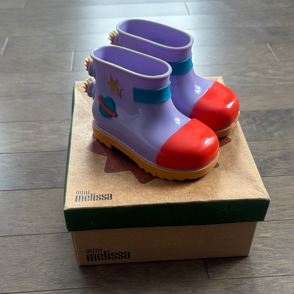 Mini Melissa Purple and Red Rubber Kids' Boots